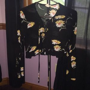 LA Hearts Flower Blouse